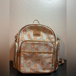 Disney Winnie The Pooh Backpack Diaper Bag Taupe with All Over Print